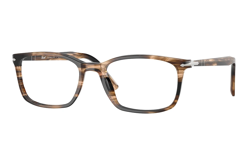 Persol PO3189V 1236 Striped Black & Greish Brown Persol PO3189V 1236 Striped Black & Greish Brown
