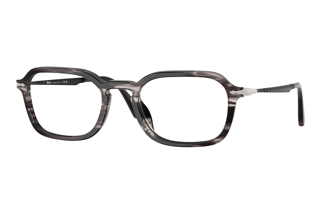 Persol PO3381V 1238 Striped Black & Grey Persol PO3381V 1238 Striped Black & Grey