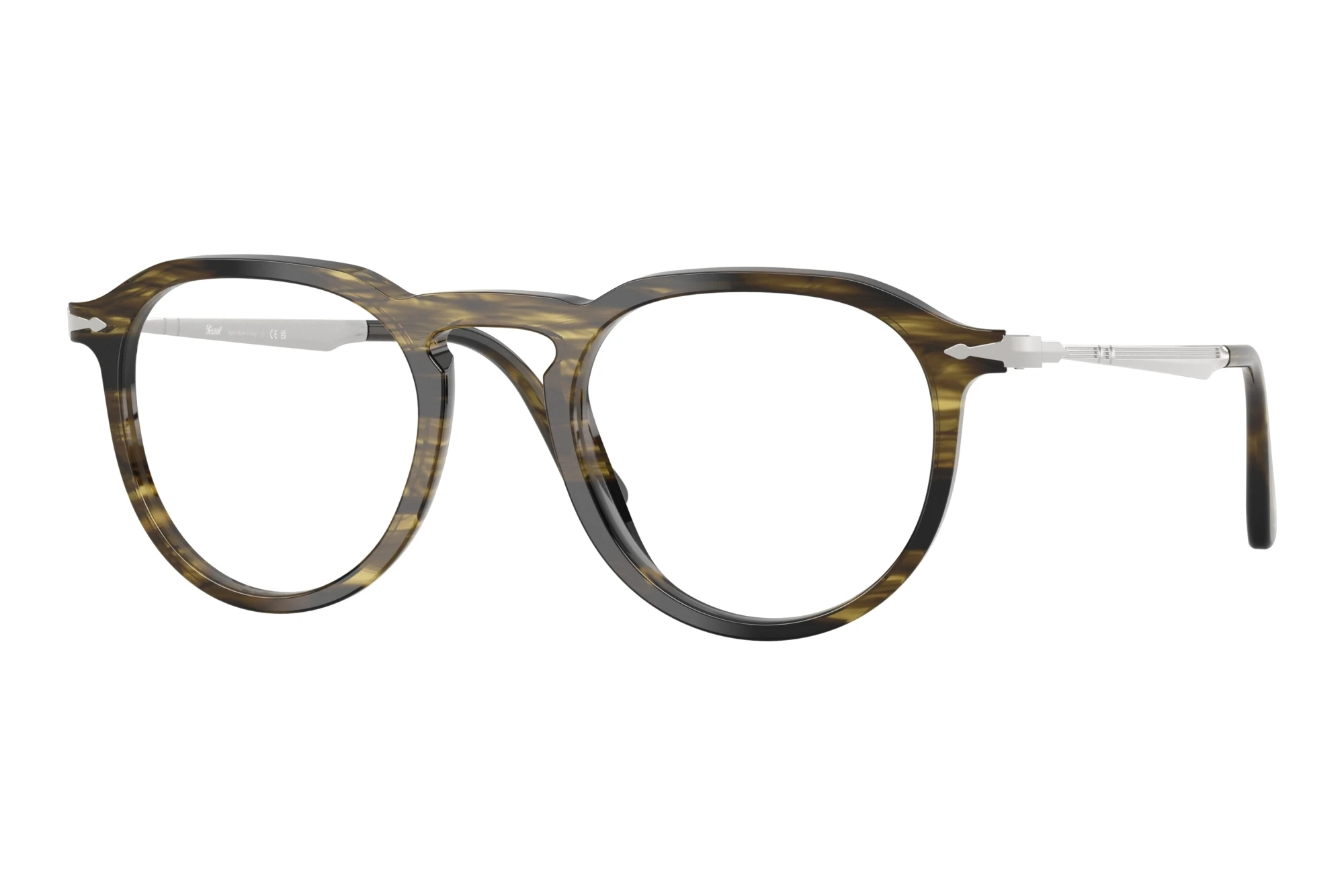 Persol PO3387V 1237 Striped Black & Olive Green Persol PO3387V 1237 Striped Black & Olive Green