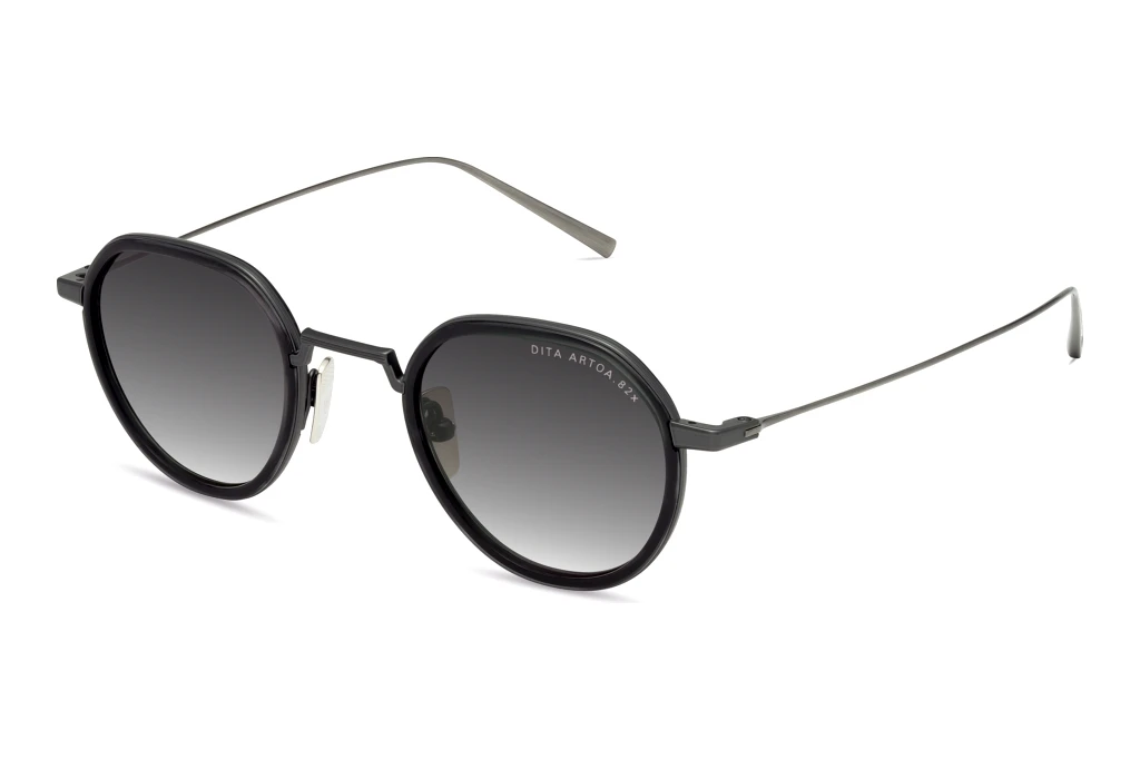 DITA DTS-475 02A GREY TO CLEAR GRADIENTBLACK IRON - INK SWIRL - ANTIQUE SILVER DITA DTS-475 02A GREY TO CLEAR GRADIENTBLACK IRON - INK SWIRL - ANTIQUE SILVER