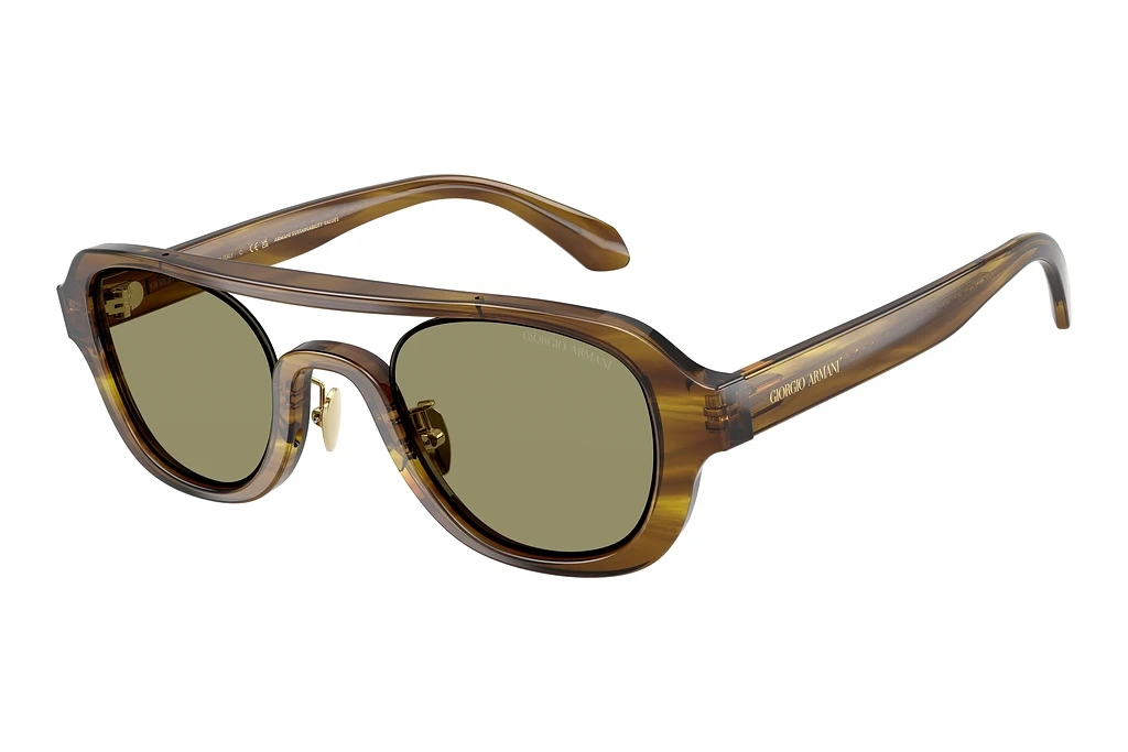Giorgio Armani AR8247 63302A GreenStriped Brown & Light Brown Giorgio Armani AR8247 63302A GreenStriped Brown & Light Brown