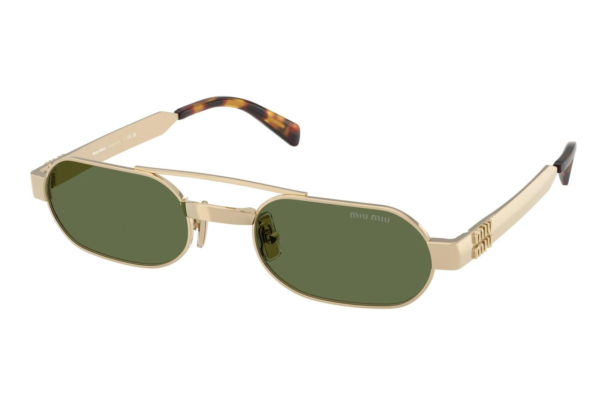 Miu Miu MU B52S ZVN71A Dark GreenPale Gold Miu Miu MU B52S ZVN71A Dark GreenPale Gold