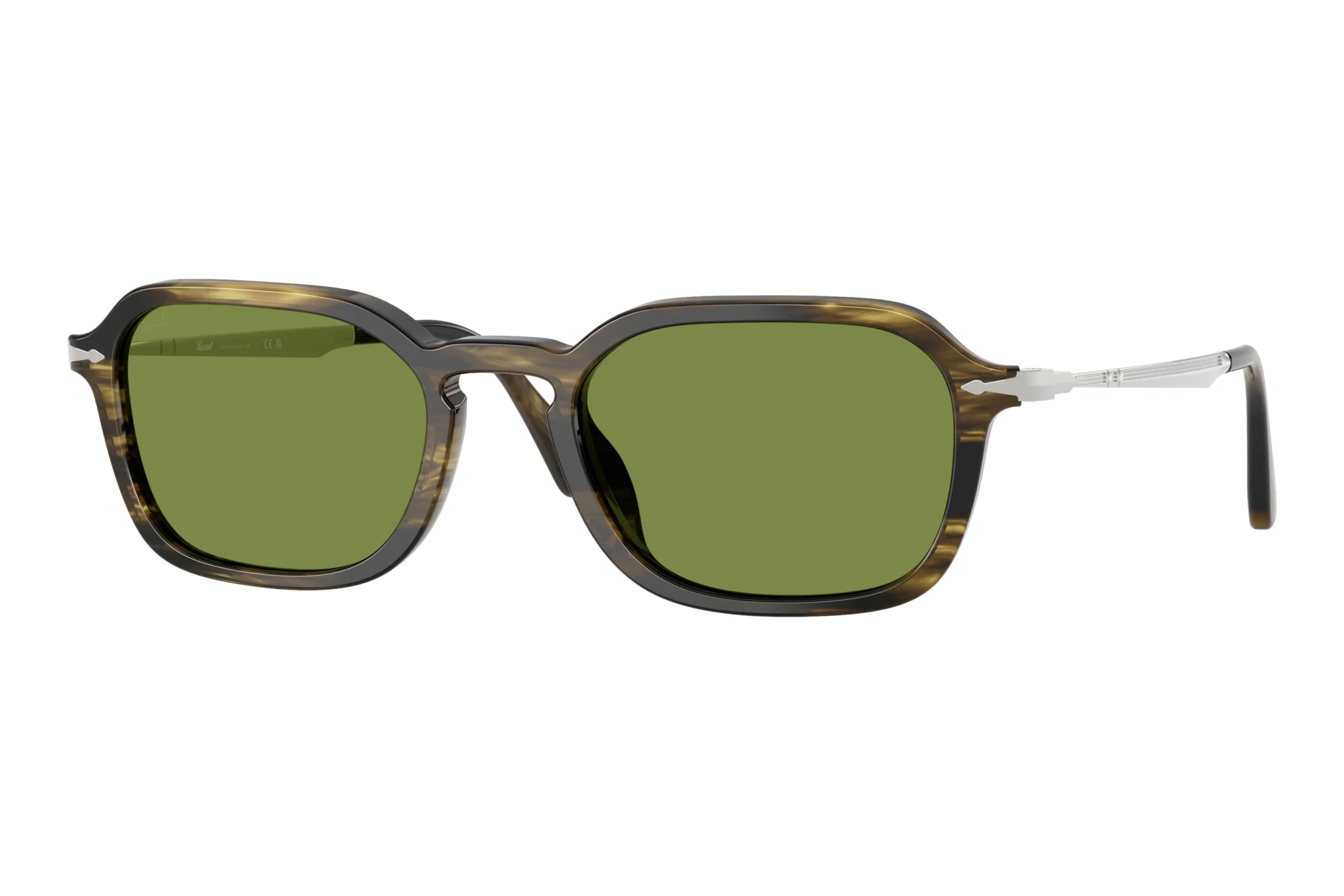 Persol PO3381S 12374E GreenStriped Black & Olive Green Persol PO3381S 12374E GreenStriped Black & Olive Green