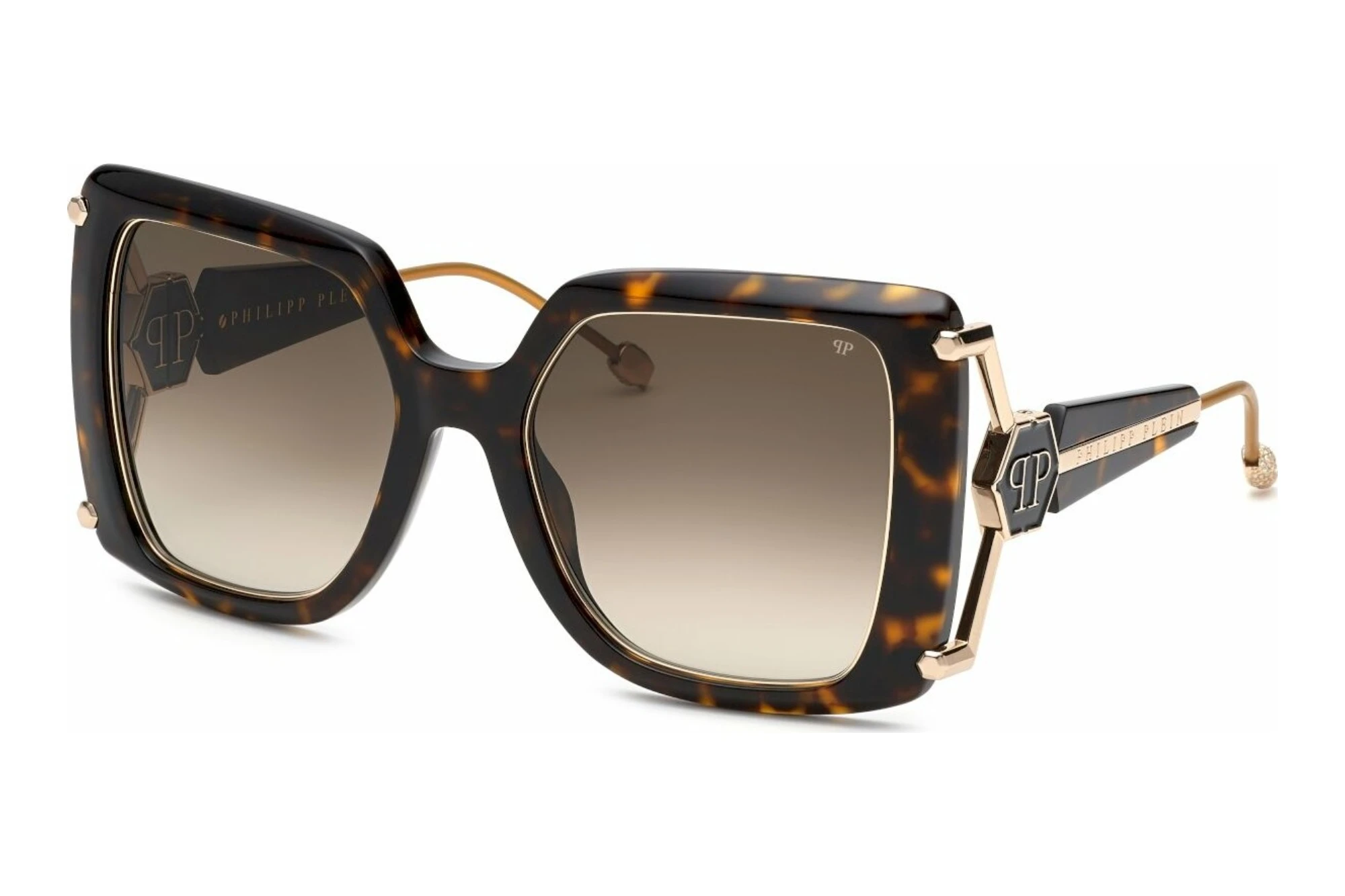 Philipp Plein SPP121S 0722 GREEN GRADIENTSHINY DARK HAVANA Philipp Plein SPP121S 0722 GREEN GRADIENTSHINY DARK HAVANA