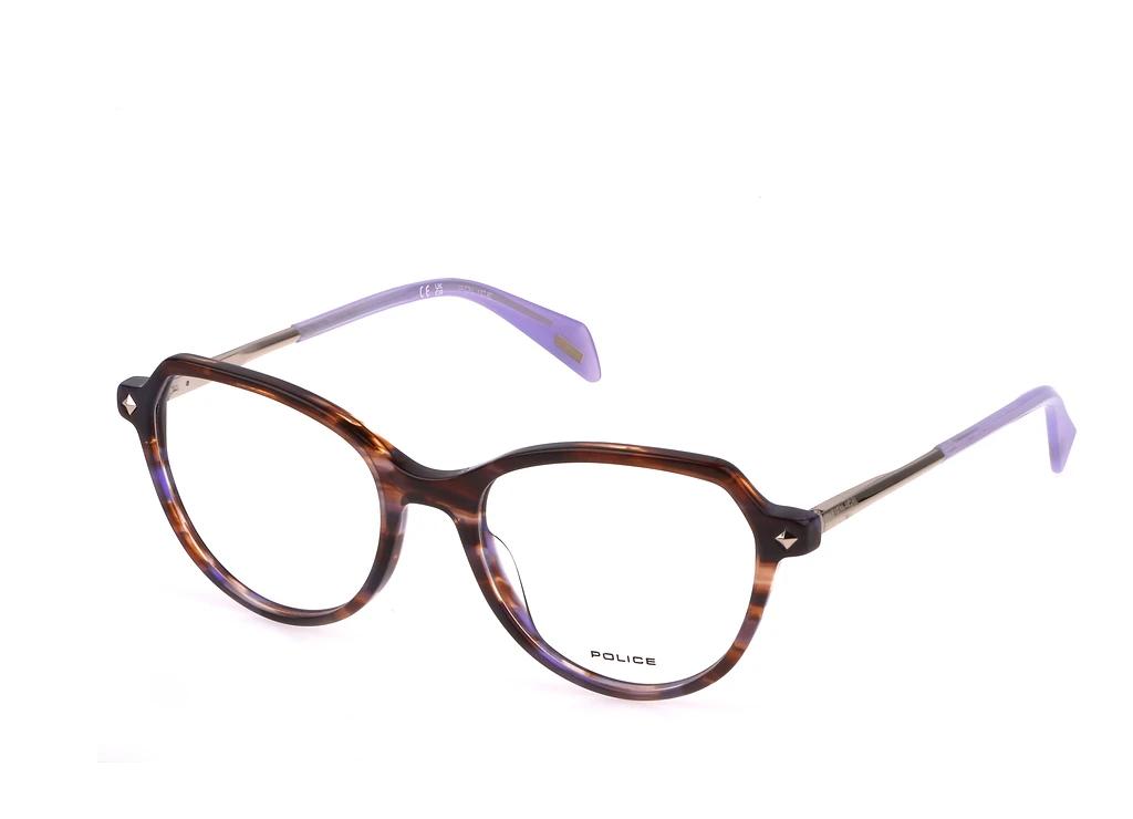 Police   VPLM07 0P82 BROWN W/VIOLET STRIPED