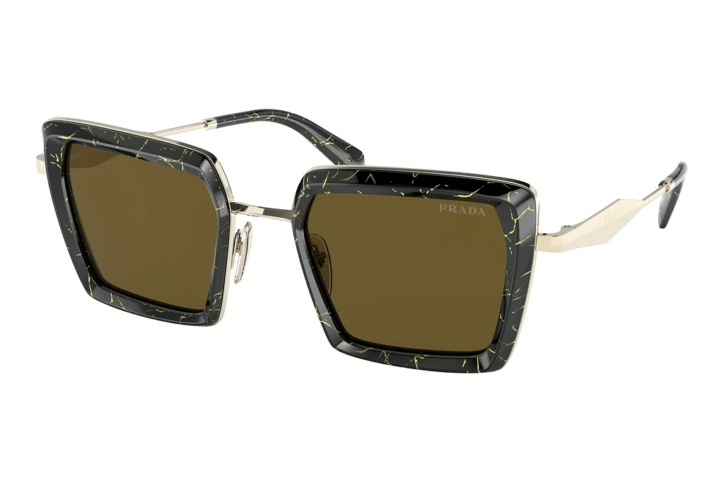 Prada   PR 55ZS 19D01T Dark BrownBlack/Yellow Marble