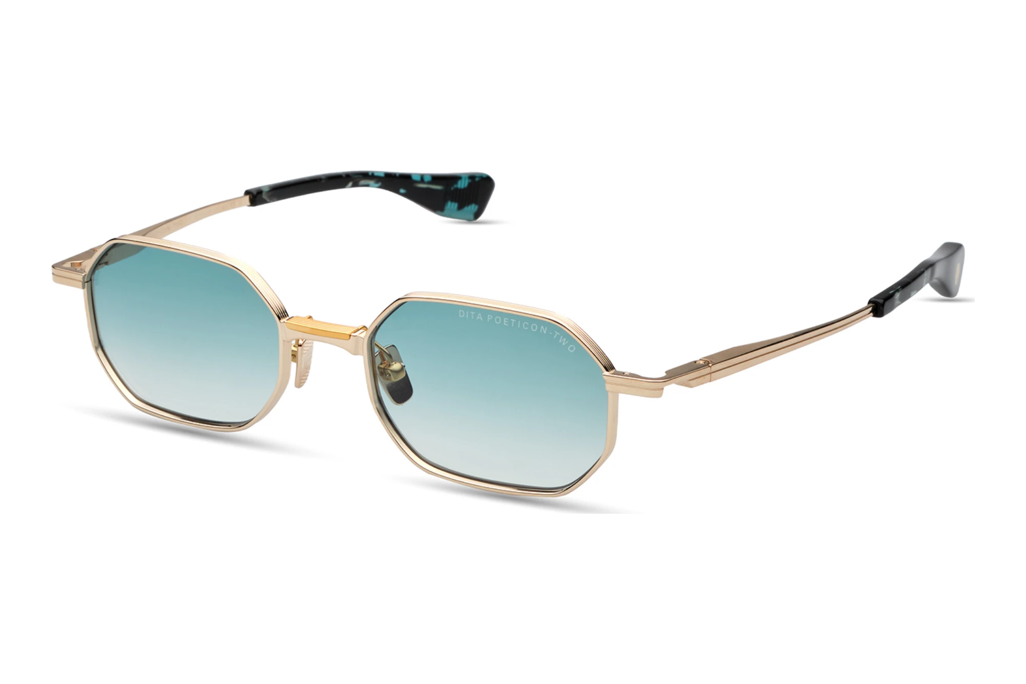 DITA   DTS-179 02A TURQUOISE TO CLEAR GRADIENTMATTE WHITE GOLD