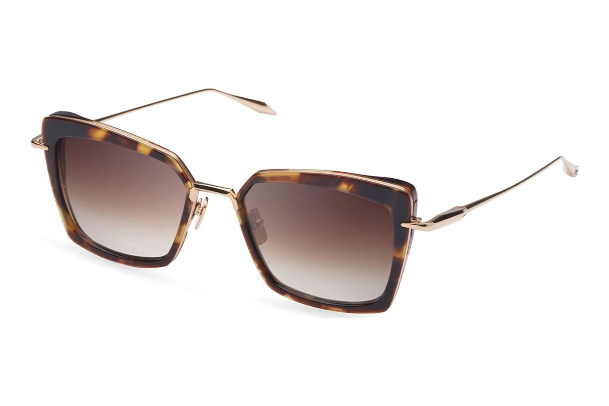 DITA   DTS-405 02A DARK BROWN TO CLEAR GRADIENTTORTOISE HAZE - WHITE GOLD