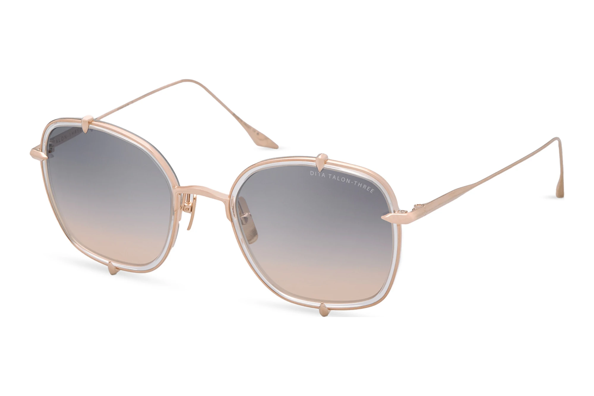 DITA   DTS-442 04A DARK GREY TO PEACH GRADIENTCRYSTAL CLEAR - WHITE GOLD