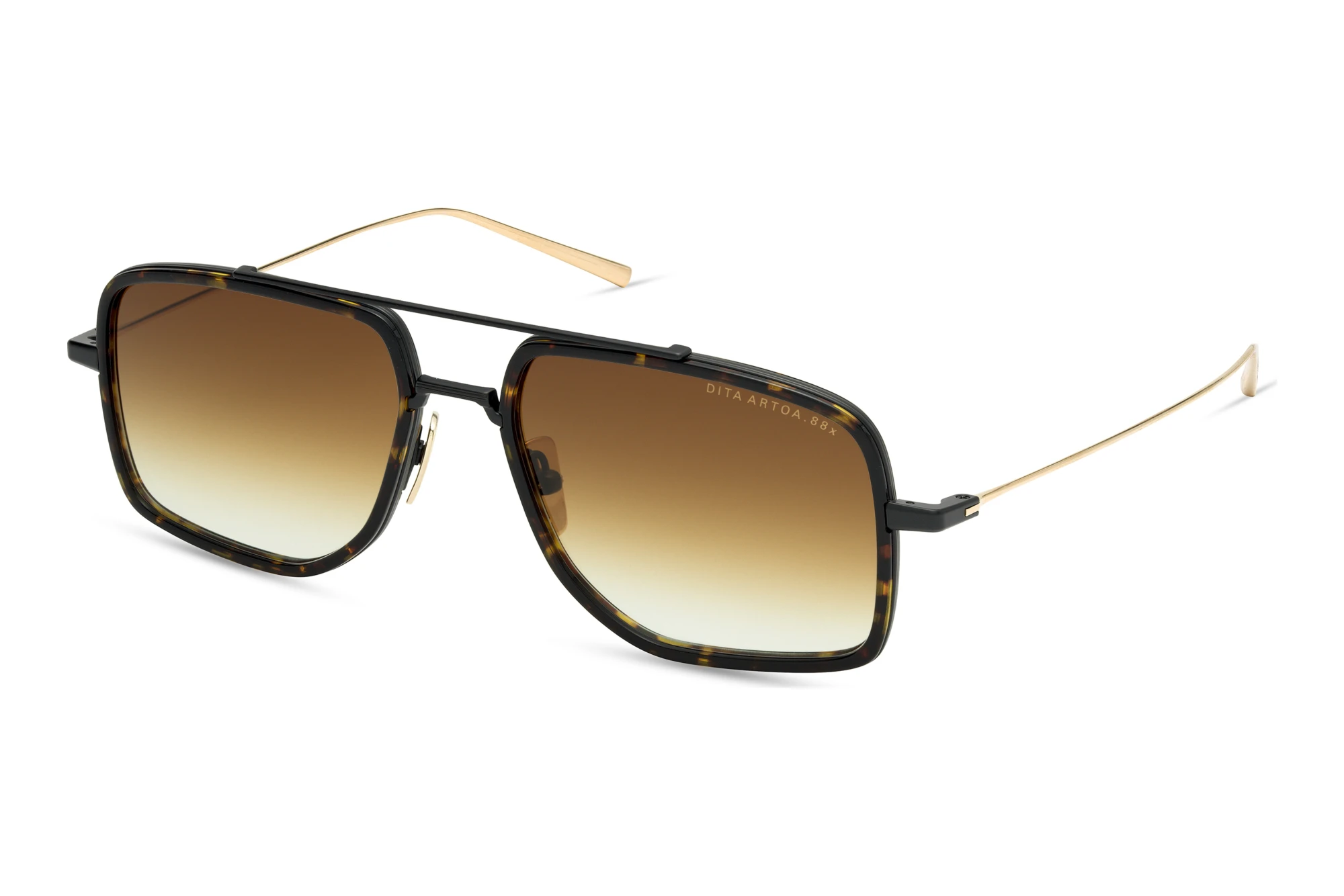 DITA   DTS-471 03A DARK BROWN TO CLEAR GRADIENTMATTE BLACK - DARK TORTOISE - WHITE GOLD
