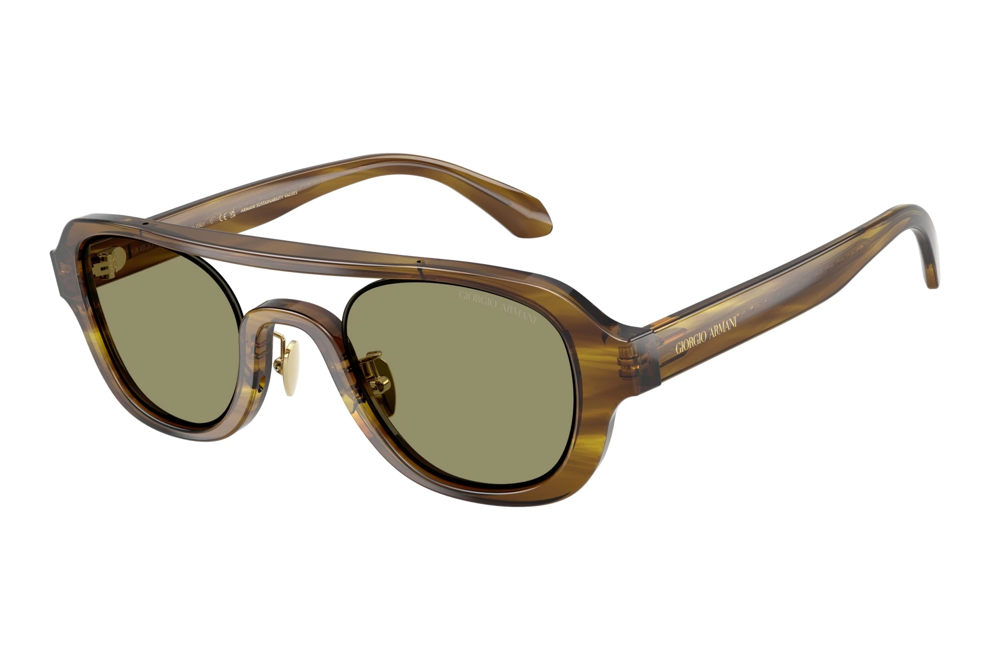 Giorgio Armani   AR8247 63302A GreenStriped Brown & Light Brown