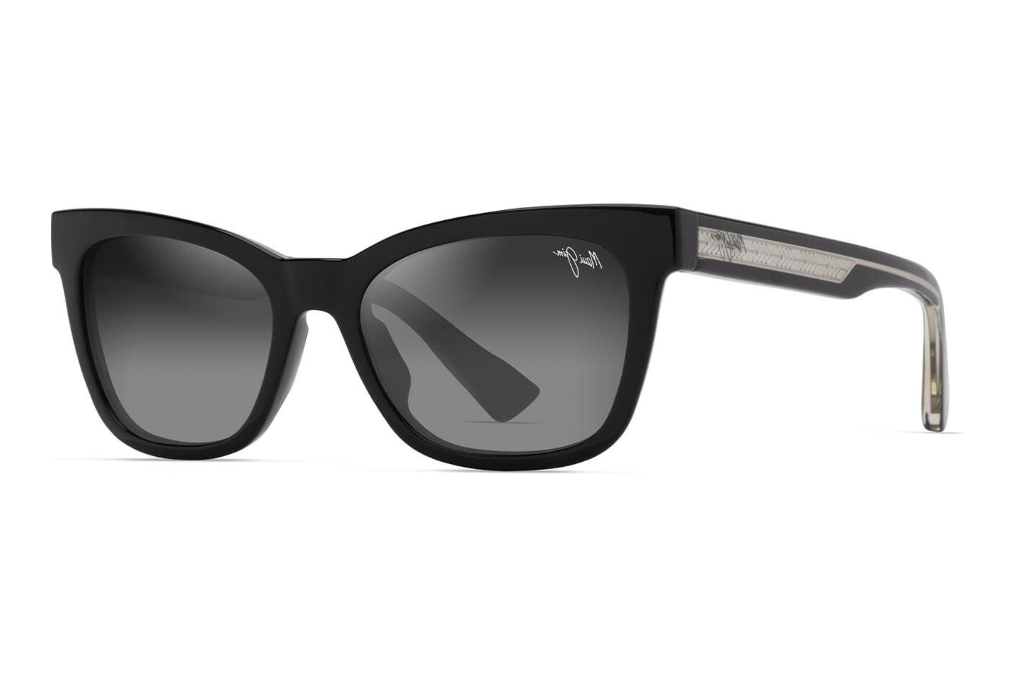 Maui Jim   Hiwahiwa GS689-02 Neutral GreyShiny Black w/Trans Light Grey