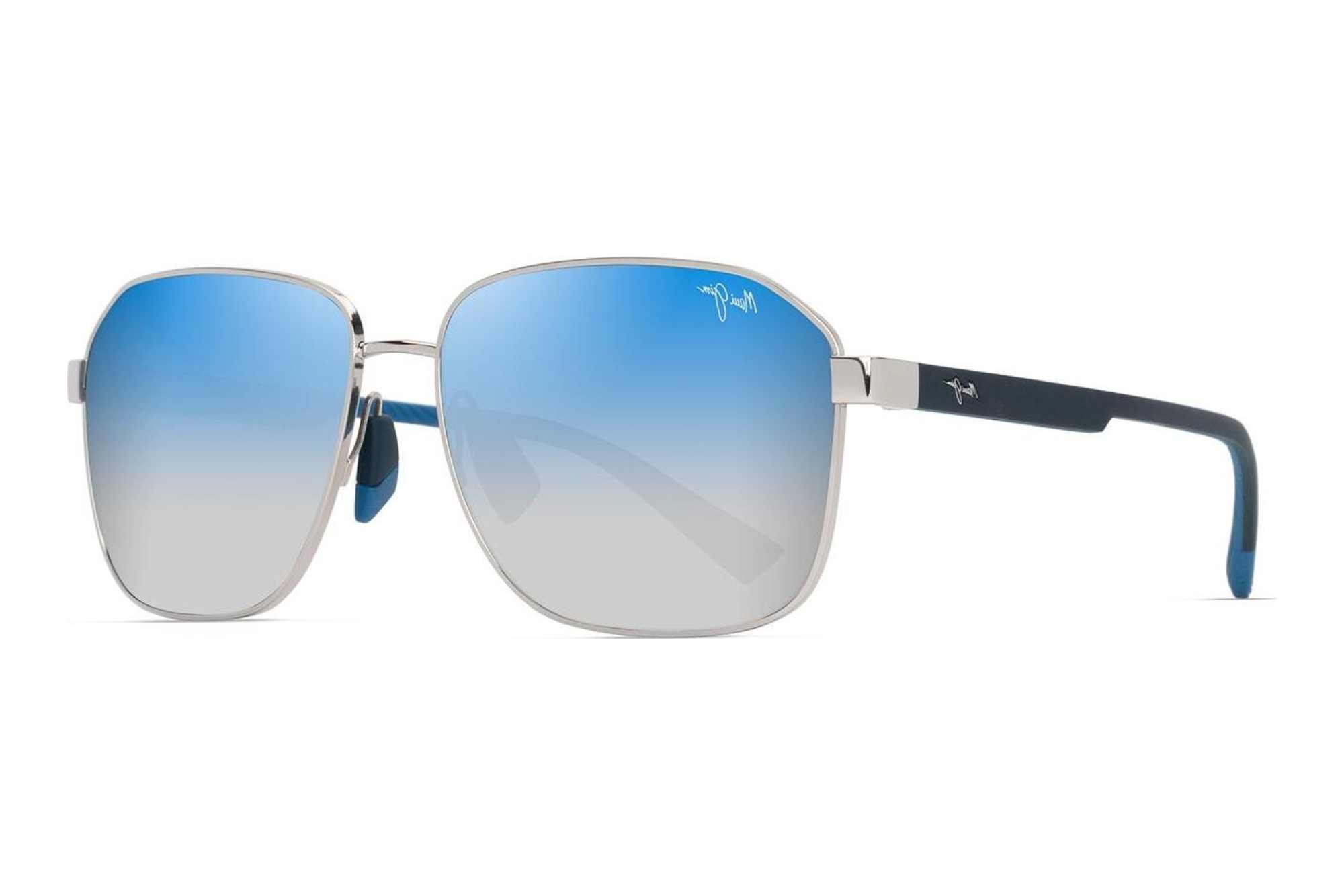 Maui Jim   Onipaa AF DBS651-17 Dual Mirror Blue to SilverShiny Silver w/Dark Blue