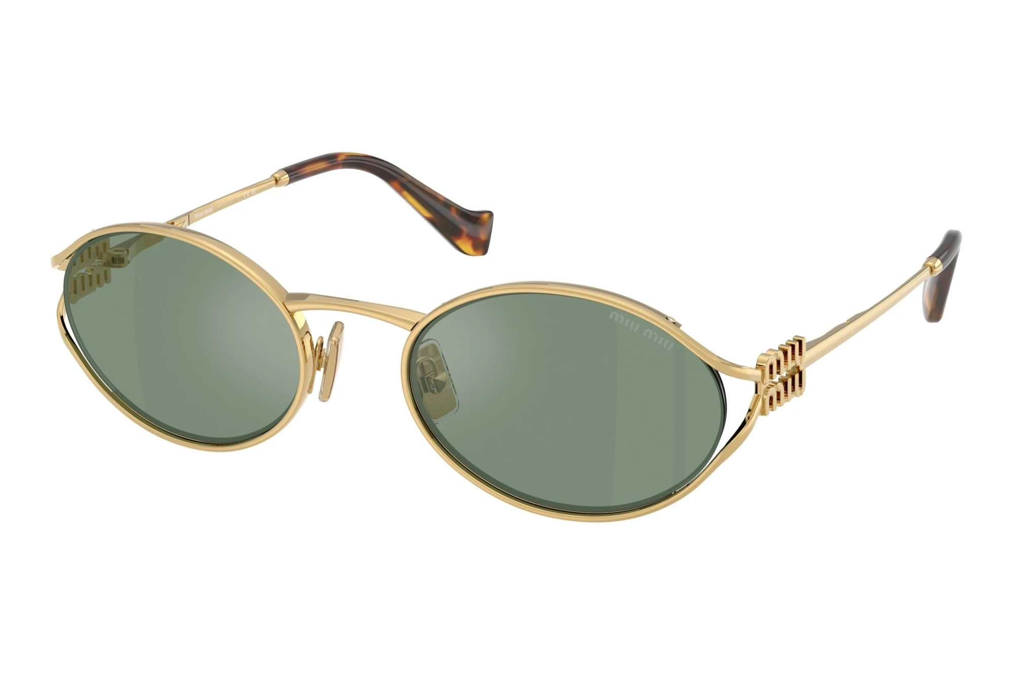 Miu Miu   MU 52YS 5AK04M Green Mirror Internal SilverGold