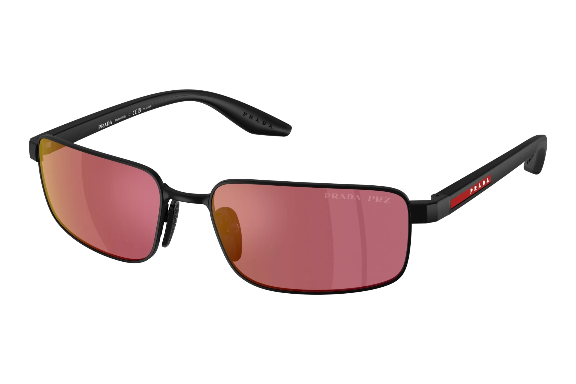 Prada Linea Rossa   PS B54S 1BO07A Red PolarizedMatte Black